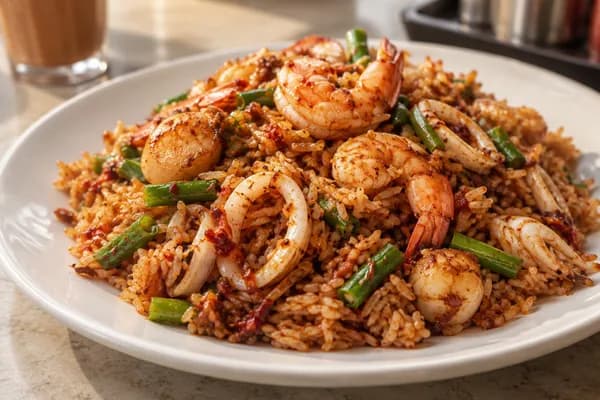 Seafood Fried Rice in Spicy Shrimp Paste