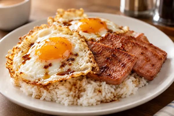 Ham & Fried Egg on Rice