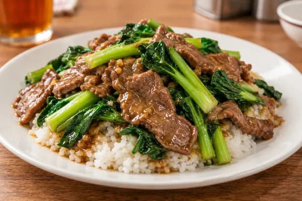Seasonal Vegetable & Beef on Rice