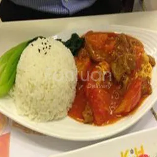 Beef, Tomato & Scrambled Egg on Rice