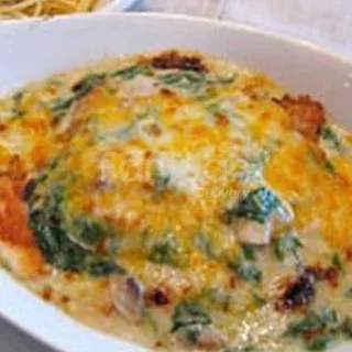 Baked Fish Fillet & Chopped Spinach on Rice