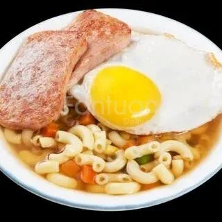 Spam & Egg on Vermicelli in Soup