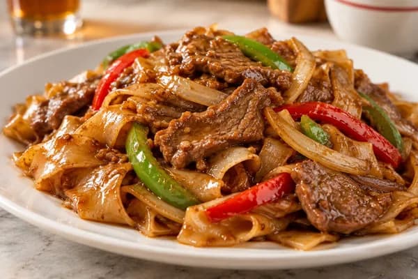Fried Rice Noodle with Satay Beef